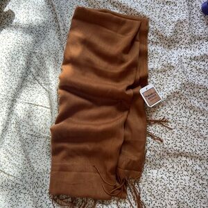 Warm Brown Scarf with Fringe